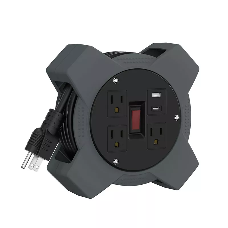 بكرة سلك بلاستيك 3 مخارج يو اس بي 20 قدم بكرة سلك بلاستيك 3 مخارج يو اس بي 20 قدم