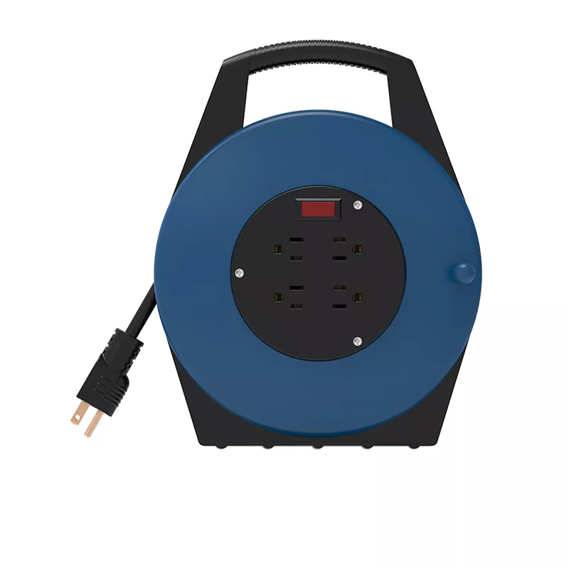 4 منافذ USB بلاستيك بكرة سلك 25 قدم